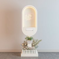 LED Light Up Wedding Phone Booth – Multicolor White Photo Booth with Guest Book Rack