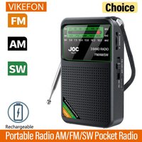 Portable Radio AM/FM/SW Pocket Radio with Rechargeable Battery Good Reception Supports Wired Earphone Mini FM Receiver Radios