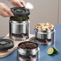 Vacuum Sealed Jug Coffee Beans Stainless Steel Airtight Container Kitchen Food Grains Candy Keep Fresh Storage Jar