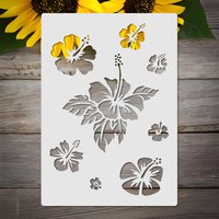 1PC A4 Floral Painting Stencil Simple Flower DIY Drawing Template for Home Decor