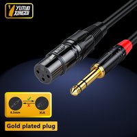 6.5mm Audio To XLR Female Audio Cable 6.35 Large Two Core XLR Balanced Microphone Mixer Speaker Audio 0.5m 1m 1.5m 2m 3m 5m