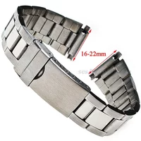 Metal Steel Strap Watchband 16mm-22mm Adjustment Expansion Width Wristband for Seiko Woman Men Folding Buckle Universal Bracelet