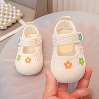 2025 Baby Toddler Shoes Children Square Mouth Floral Canvas Shoes Fashion Kids Girl Infant Breathable Board Shoe First Walkers