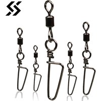 Sougayilang 50PCS Pike Fishing Accessories Connector Pin Bearing Rolling Swivel Stainless Steel Snap Fishhook Lure Swivel Tackle