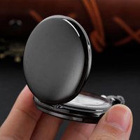 Men'S Vintage Black Quartz Pocket Watch | Alloy Case with Glossy Finish | Round Dial | Classic Analognt Watch Gift for Groomsmen