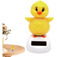 Car Dashboard Decoration Solar Dancing Chick Figurines Solar Powered Dancing Toys Cartoon Chick Ornaments Figures Bobble Head