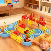 Magnetic Electric Train Set Magic Track Car DIY Cube Toy Creative Educational Model Rail Cars Toy Gifts for Children Boys 3 Year