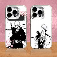 Anime B-Bleach Kurosaki Ichigo Phone Case For iPhone 16,15,14,13,12,11,Pro,XS,Max,Plus,Mini,SE White Candy Matte Shockproof Case