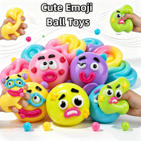 Cute Emoji Face Squeeze Ball Toy Soft Moldable Slow Rebound Squishy Stress Relief Sensory Gadget for Kids and Adults