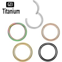 G23 Titanium Nose Ring Mixed Color Body Clips Hoop for Women Men Cartilage Piercing Jewelry Segment Solderless Lip Rings Earring