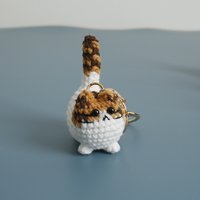 Cute Kitten Series Crochet Keyrings Handmaking Knitted Kitten Keychain For Bag Pendant Small Cat Doll Keyrings Custom Accessory