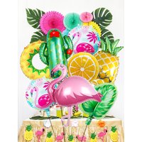 8pcs Flamingo Foil Balloon Set—Ideal for Hawaiian Parties,Birthday Decorations,Pool & Beach Parties,and Tropical-Themed Events