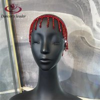 Latin Dance Blackpool Competition Exclusive Headband Diamond Red Heavy duty Crystal Stream Su Hair Accessory