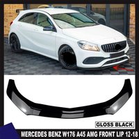 3Pcs Front Bumper Lip Splitter For Mercedes-Benz A Class W176 2012-2018 A35 A45 AMG Line Glossy Black Car Front Bumper Diffuser