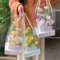 5/10Pcs, Hand Flower Packaging Box, Waterproof Transparent Flower Art Arrangement Paper Box, Tote Florist Supplies Package