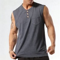 New Sports Mens Quick dry Vest Men's vest Summer Daily Leisure Breathable Tank Top Men Vintage Sleeveless Round Neck Shirts