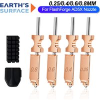 For Flashforge AD5X Nozzle Upgrade Detachable 0.4 0.6 0.25 0.8mm for Flashforge AD5X Hotend Extruder Quick Release Heater Block