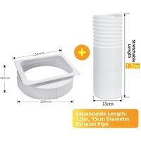 For Midea Portable Air Conditioner Exhaust Pipe Kit,Adjustable 28cm-1.5m Hose Connector,Heat Resistant AC Vent Adapter Interface