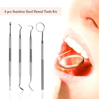 4/6PCS Stainless Steel Dental Tool Set Dental Oral Care Endoscopic Cleaning Calculus Remover Tooth Stains And Tartar Oral