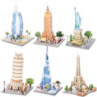 World Architecture 3D Paper Jigsaw Puzzle Small Model Famous Landscape Intellectual Development DIY Attractions Toys for Kids