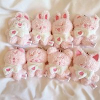 Stray Kids 5cm SKZOO 2026 Latest Version Pink and Original Color Round Eye Graffiti Doll Plush Keychain
