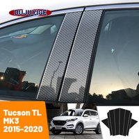 For Hyundai Tucson TL MK3 2015-2020 2016 2017 2018 2019 Carbon Fiber Window Door Column Deal B C Pillar Post Cover Trim Sticker