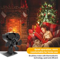 6-Blade Heat Powered Stove Fan for Wood Log Burner Fireplace Quiet Environmental Fan Heater Tool Efficient Heat Distribution