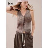FSLE【Premium Series】 2026 Summer Women's Relaxed Fit Knitted Vest - Vacation Style Sleeveless Top for Resort Outings