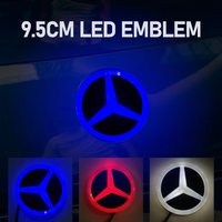 9.5cm ABS Car Rear Trunk Emblem LED Badge Light for Mercedes Benz S350 S300L S A B C E Class GLA GLK ML GL GLC GLE Accessories