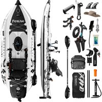 Spatium 11.5ft Single Pedal Drive Fishing Inflatable Kayak, 360°Rotatable & Adjustable Seat -Fish Leap Model
