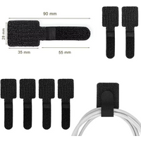 10pcs Reusable Cable Management Straps, Nylon Cable Ties, Hook & Loop Organizer for Data & USB Charging Cables, Earphones
