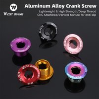 WEST BIKING CNC Aluminum Alloy Bicycle Crank Screw Deep Threads Anti-Slip Multiple Colors MTB Road Bike Accessories