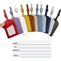 Travel Luggage Tag for Women Men Suitcase Identifier Label Baggage PU Leather Boarding Bag Tag Name ID Address Holder Accessorie