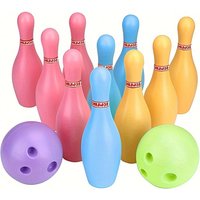 12pcs/set Mini Bowling Set Includes 10 Pins and 2 Balls Plastic Bowling Ball Toys for Home Outdoor Sports Mother's Day Gifts ZSY