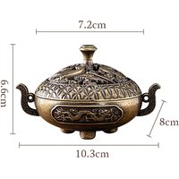 Mini Ornament Home Office Decoration Antique Incense Burner Hollow Incense Holder With Cover Chinese Ancient
