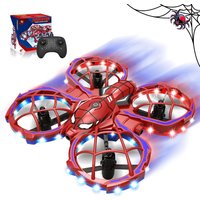 Mini-Spinnendrohne, 3 Geschwindigkeitsmodi, Rot, Hindernisvermeidung, Headless-Modus, Flugtraining für Anfänger, Geschenkspielzeug für Kinder