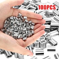 100/1 Pcs Double Hole Cable Crimp Sleeves 0.5mm-8mm Wire Ferrules 8-Shape Aluminum Cable Stopper Crimp Rope Hardware Accessories