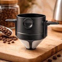 1/2pcs Foldable Portable Stainless Steel Pour Over Coffee Dripper, Reusable Paperless Drip Coffee Filter Holder for Travel