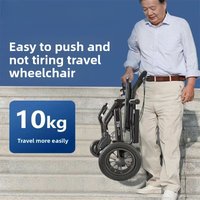 Light 10kg Foldable Manual Wheelchair Thickened Carbon Steel Frame Detachable Armrests Shock Absorption Seat Travel Mobility