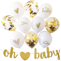 1Set Gender Reveal Party Oh Baby Banner Balloon Baby Shower Party Decoration Supplies