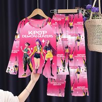 New Spring Pijamas Long Sleeve Print Cartoon Hunter Pajamas Set Kids Boys Girls Sleepwear Nightwear Homewear Clothes Set