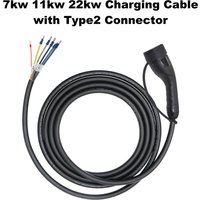 JIGU 7kw/11kw/22KW EV Charger Plug Electric Car Charging Cable Type 2 IEC62196-2 Connector Line Wire For Car Charger Station