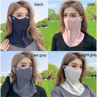AliExpress NONE Summer new seamless ice silk mask, half face and neck protection sunscreen mask, breathable three-dimensional sunshade mask, cyc