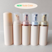 Distributeur de mousse en plastique de 60ml, bouteille cosmétique à pompe pour cils, bouteille vide pour le visage, nettoyant pour savon, bouteille de couleur chair