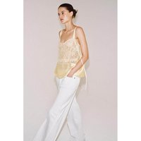 Summer Casual Versatile Silk Satin Lace Trim Halter Top Women's Loose Fit Outerwear City Walk Neutral Style Regular Length