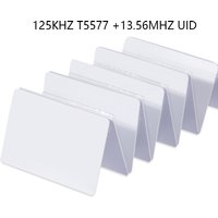 10 pcs Rewritable T5577+UID, RFID Chip T5577, 125KHZ+13.56MHZ UID, Blank ID card, dual chip for copy, clone, backup copy
