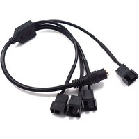 Copper DC 5521 to 4Pin PWM 4 Way Computer PC Fan Power Adapter Cable 12V
