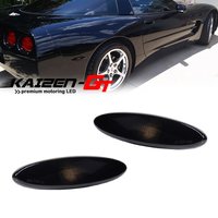 2PCS Smoked Lens Car Rear Bumper Side Fender Marker Light Cover Housings For 1997-2004 Chevrolet Corvette C5, No Bulb / Socket