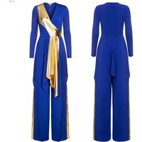 Women's Metallic Lyrical Dance Dresses with Pants Halloween Praise Liturgical Clothes Church Worship Costumes Ballroom Dancewear