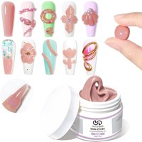Nail Art Gel Solid Builder Gel 60ml for Nails Non-Stick Hand Sculpture Hard Gel with Dual Form Art Home Manicure DIY for Women